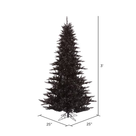3ft. Unlit Black Fir Artificial Christmas Tree
